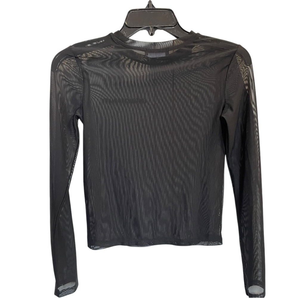 Bershka Black Long Sleeve Mesh Top - Picture 2 of 6